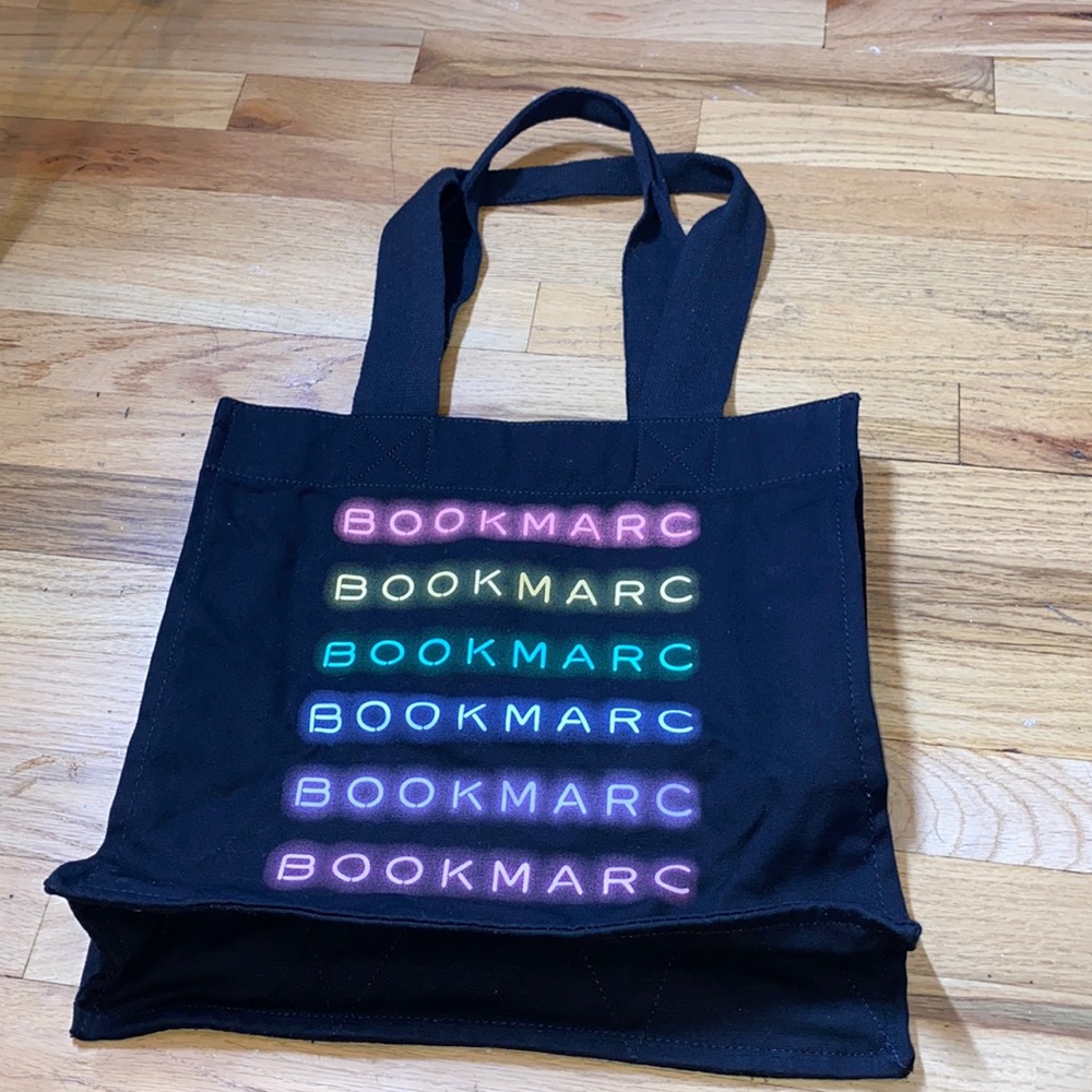 Marc Jacobs BOOKMARK black Rainbow Tote canvas bag